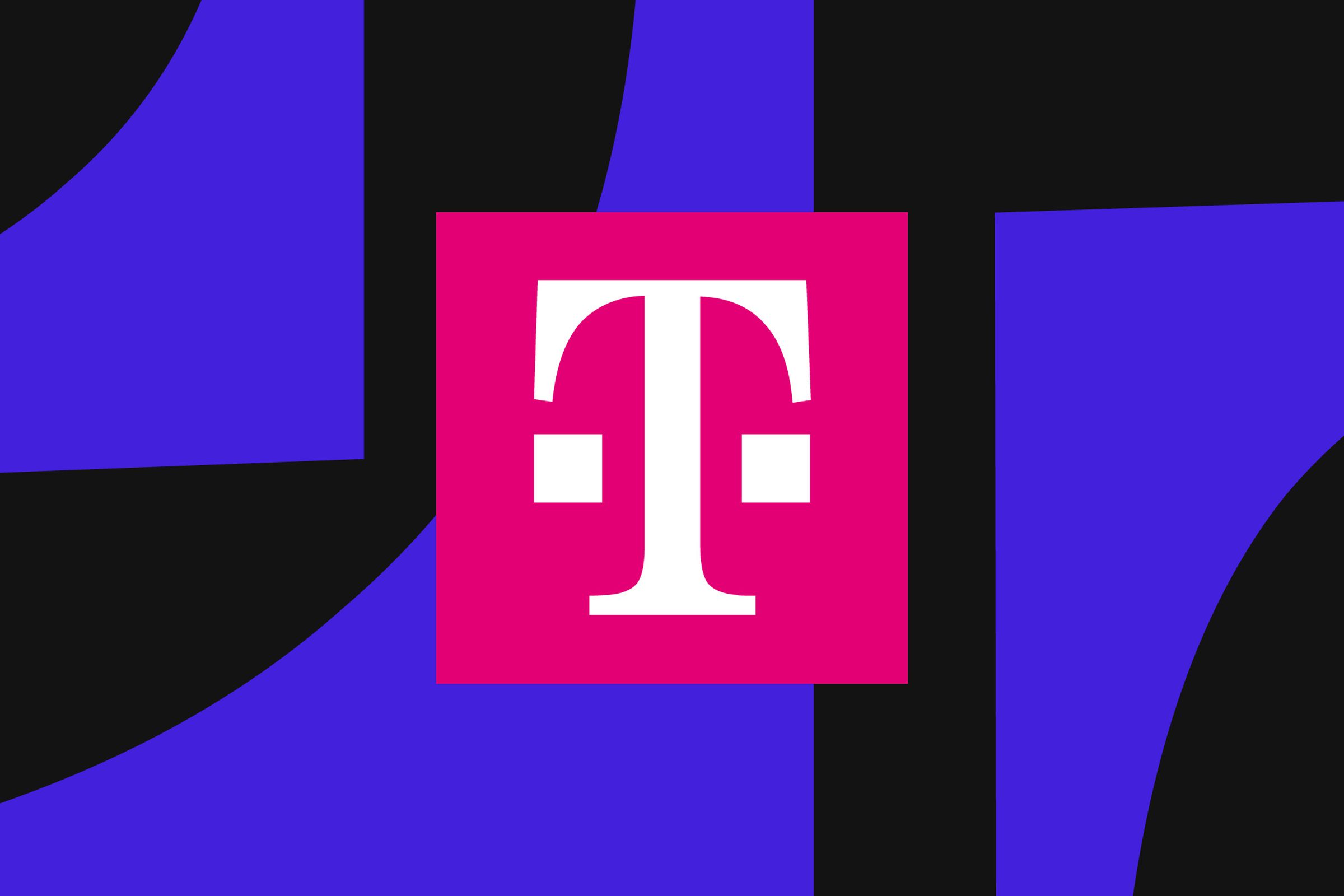 Logo T-Mobile dengan latar belakang ilustrasi