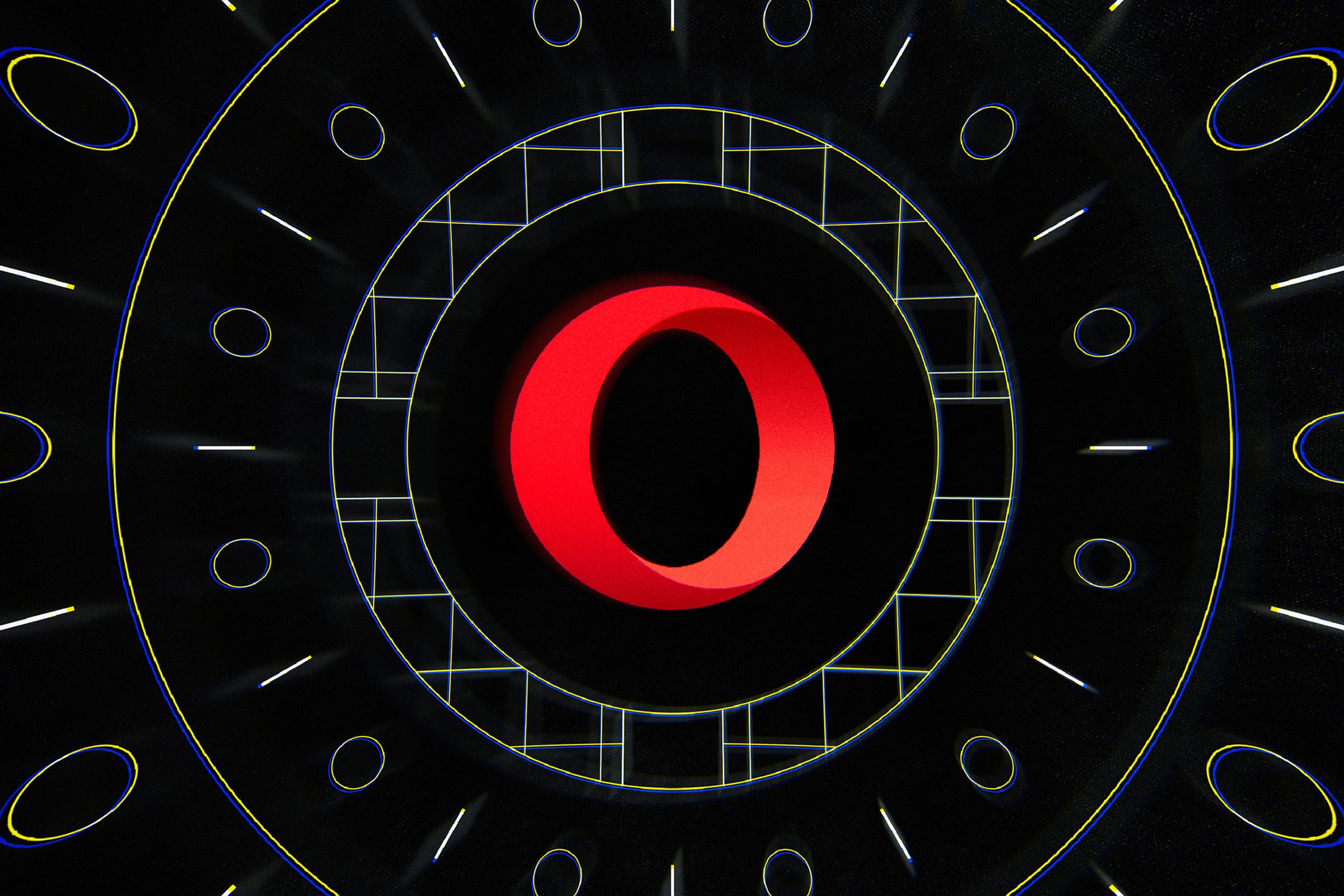 Logo Opera dengan latar belakang hitam