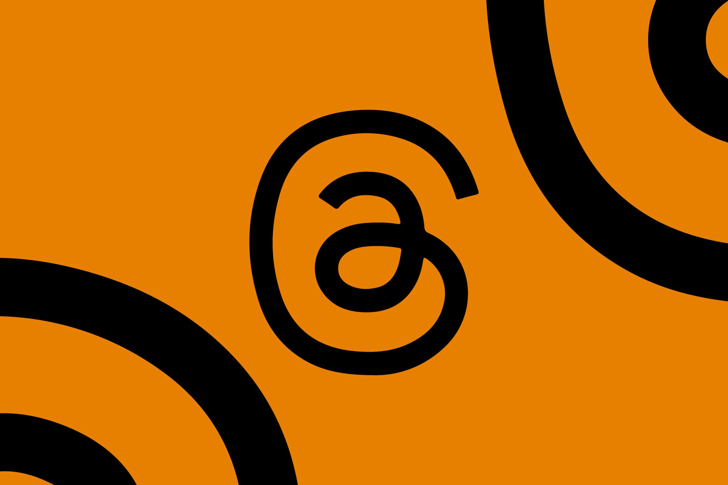 Ilustrasi logo aplikasi Threads