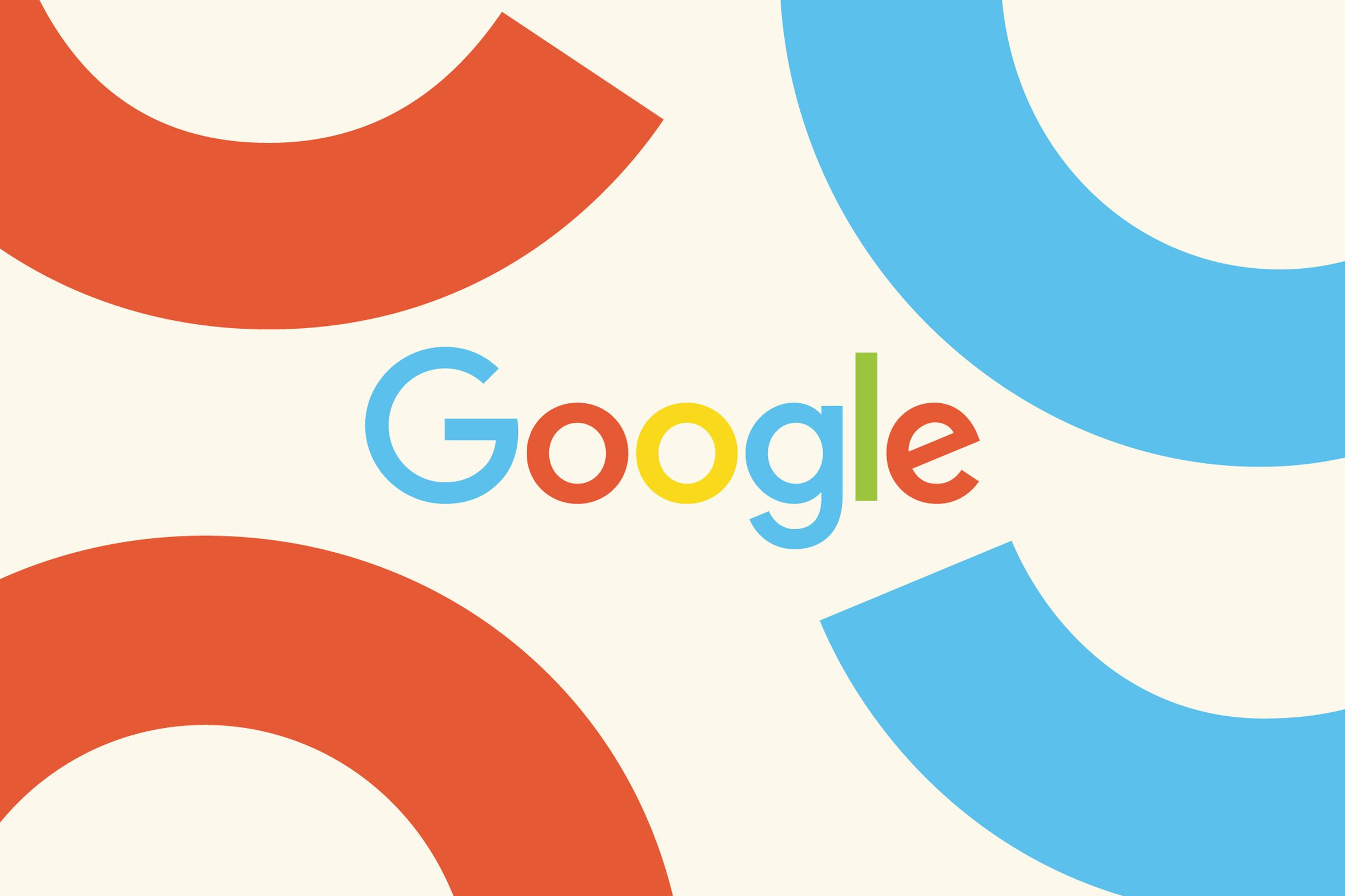 Logo Google dengan bentuk-bentuk warna-warni