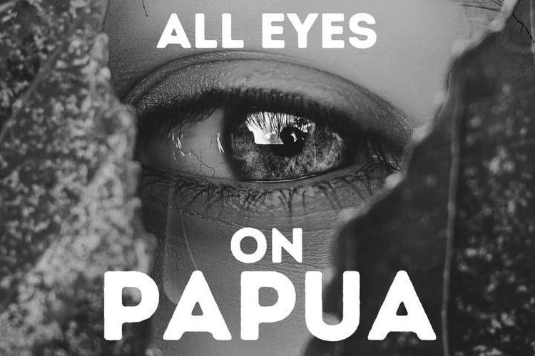 Ilustrasi poster All Eyes on Papua
