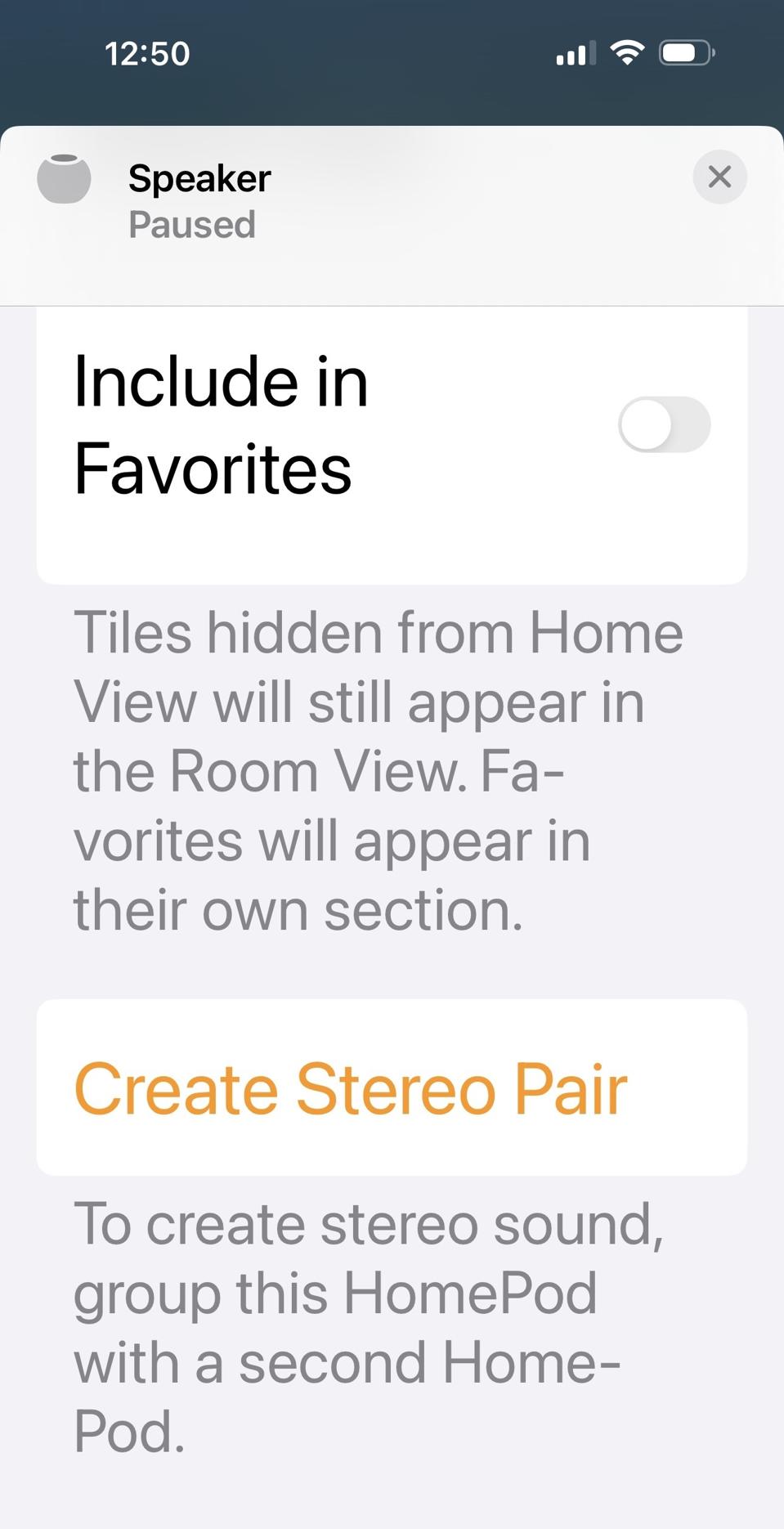 Langkah pertama untuk memasangkan dua HomePod mini