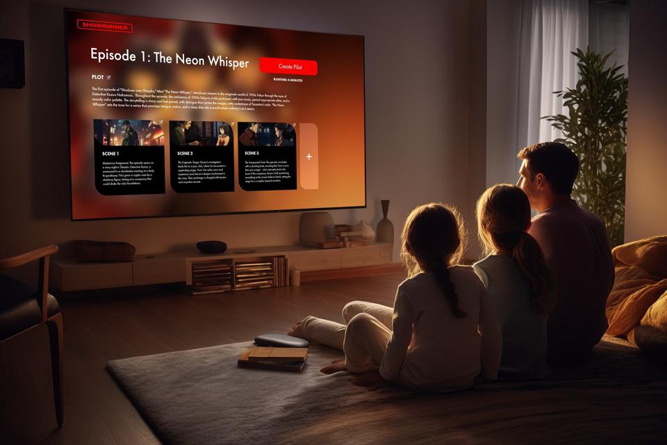 Di 'Netflix of AI' Showrunner, pengguna dapat membuat acara TV dan episode dari sofa mereka, … [+] mendeskripsikan episode yang mereka inginkan, menunggu beberapa menit dan kemudian mulai menonton.